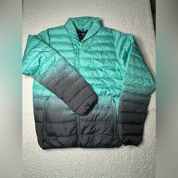 Lords of harlech Men's Teal and Gray Puffer Jacket